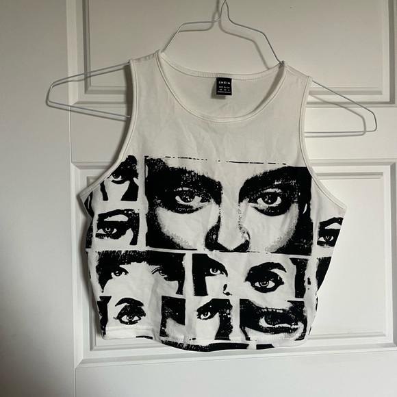 cropped tank with faces - Picture 1 of 4